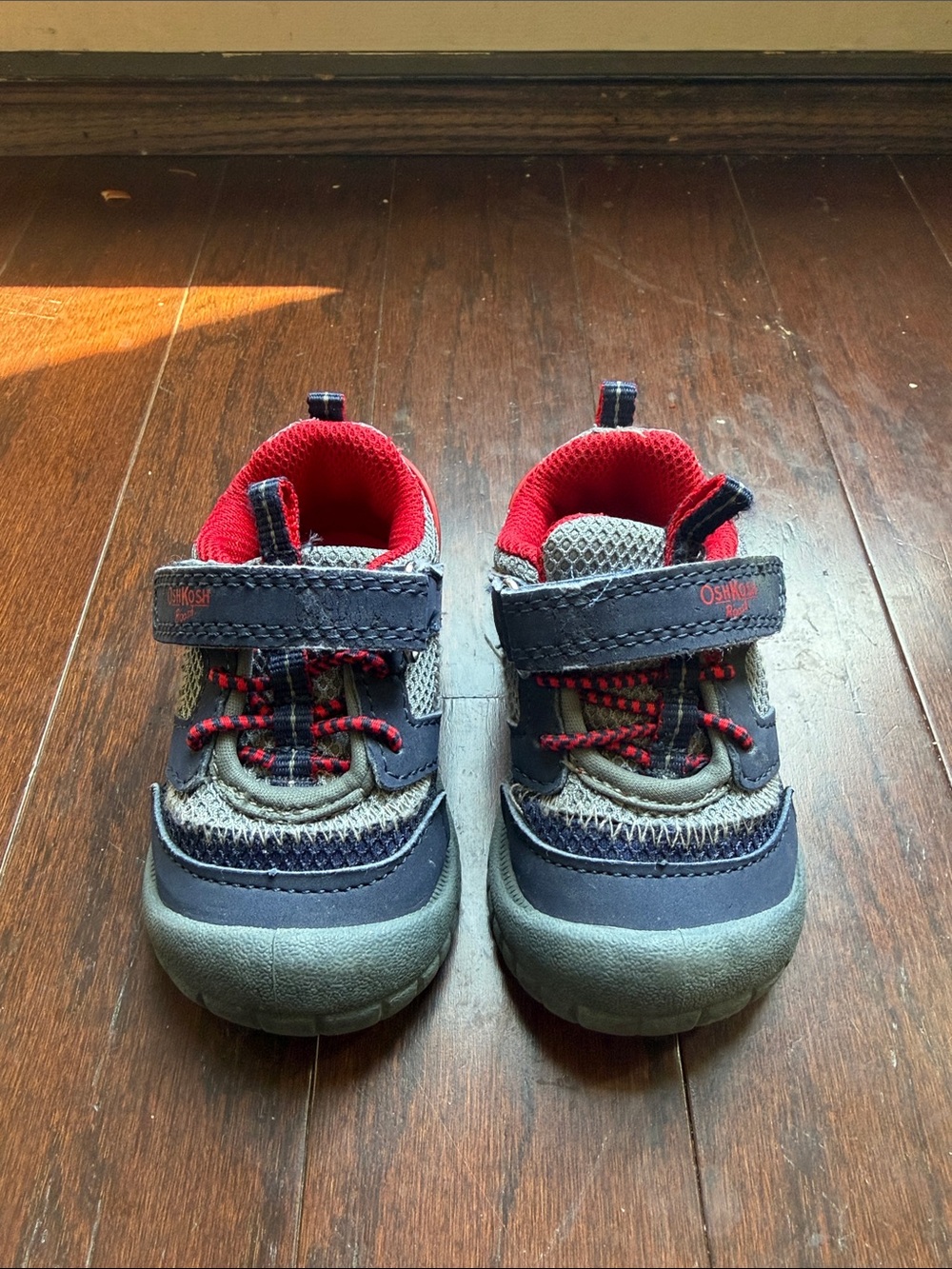 OshKosh B'gosh Navy and Red Toddler Sneakers with Hook-and-Loop Strap